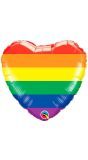 Folieballon Hartvorm Regenboog