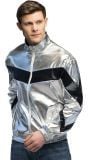 Fout Trainingsjasje Zilver 90’s Retro Metallic Voor Carnaval