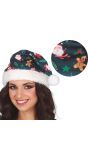 Foute kerstmuts met groene kerstman print