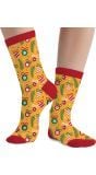 Foute kerstsokken kind kerstboom versiering geel