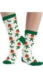 Foute kerstsokken kind santa helper wit