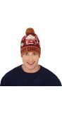Foute rode kerstmuts met brei effect