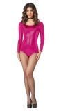 Fuchsia Metallic Lange Mouwen Turnpakje Dames