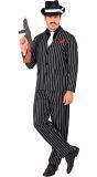 Gangster Pak Carnaval Zwart Wit Gestreept Heren