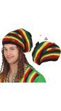 Gebreide Rastakleuren Muts