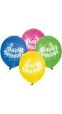 Gekleurde Ballonnen mix Happy Birthday