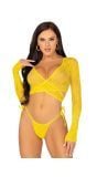 Gele croptop lingerieset dames