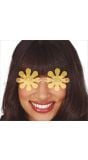 Gele Hippie Bloemen Bril
