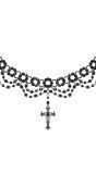 Geparelde gothic ketting met kruis