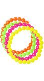 Geparelde neon armbanden 4 stuks