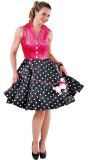 Gestipte retro jurk met poedel