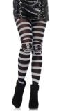 Gestreepte panty met schedel