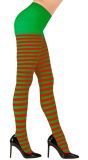 Gestreepte Panty Rood/Groen