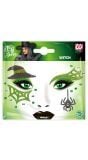 Gezicht glitter stickers Heks