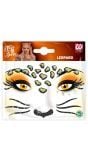 Gezicht glitter stickers luipaard