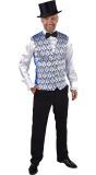 Gilet man zilver en blauw