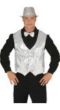 Gilet pailletten zilver mannen