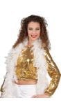 Glamour boa wit met goud
