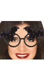 Glitter bril vleermuis halloween
