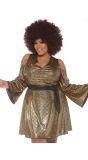Glitter Disco Jurk Kort Plus Size