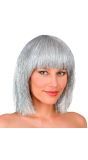 Glitter Feestpruik Zilver Dames
