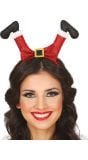 Glitter kerst hoofdband kerstman benen