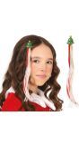 Glitter kerstboom haarclip nephaar 30cm