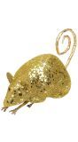 Glitter muis decoratie goud