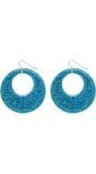 Glitter oorbellen blauw