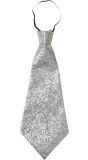 Glitter stropdas zilver