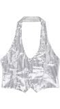 Glitter top zilver