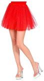 Glitter tutu rood kort vrouwen