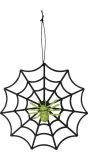 Glitterend Spinnenweb met Spin Halloween