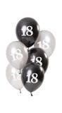 Glossy black 18 jaar ballonnen 6 stuks