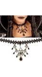 Gothic Choker Ketting met Zwarte Steentjes