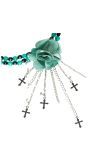 Gothic choker met bloem groen