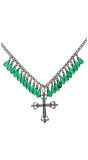 Gothic Ketting met Kruis Groen