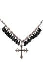 Gothic ketting met kruis zwart