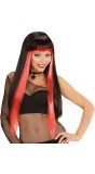 Gothic Pruik Zwart Rood