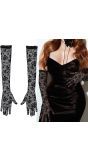 Gothic Rozen Lange Handschoenen Kant