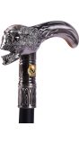 Gothic Wandelstok Zwart Zilver Skull Knop Halloween