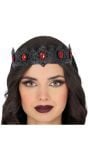 Gothic Zwarte Barok Kroon met Rubys
