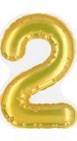 Gouden Folieballon Sticker Nummer 2 Verjaardag