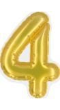 Gouden Folieballon Sticker Nummer 4 Verjaardag