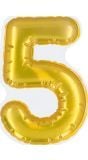 Gouden Folieballon Sticker Nummer 5 Verjaardag