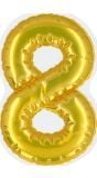 Gouden Folieballon Sticker Nummer 8 Verjaardag