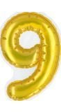Gouden Folieballon Sticker Nummer 9 Verjaardag