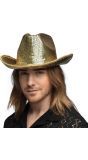 Gouden Glitter Cowboyhoed met Pailletten