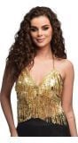 Gouden Glitter Festival Top met Pailletten Dames