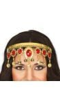 Gouden Hoofdband met Rode Edelstenen